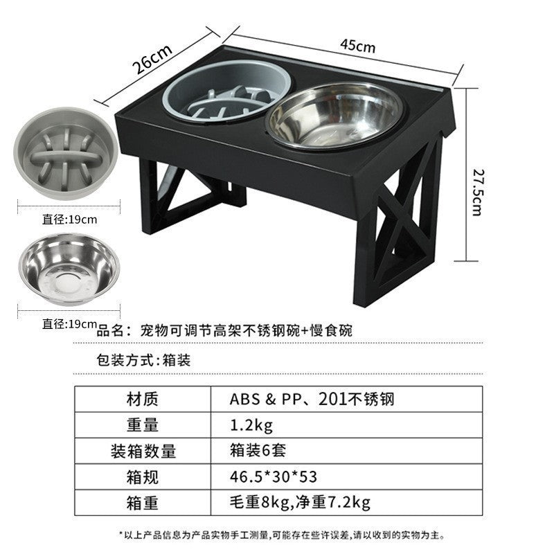 Adjustable-Height Elevated Dog Bowl