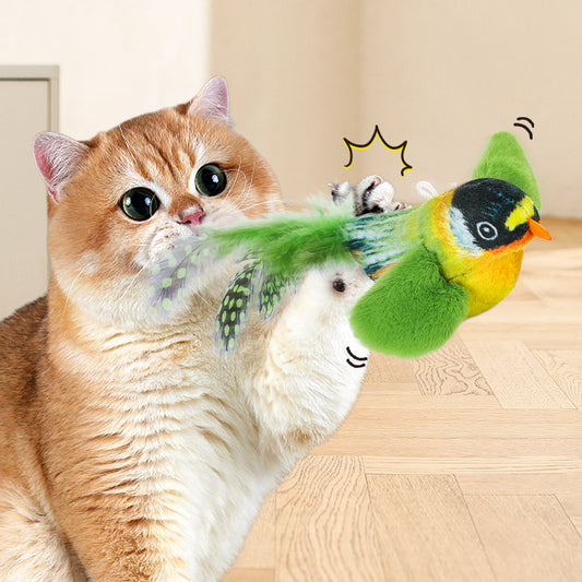 Feather Bird Sound Cat Toy