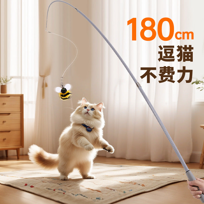 Retractable Bee Fishing-Rod Cat Toy