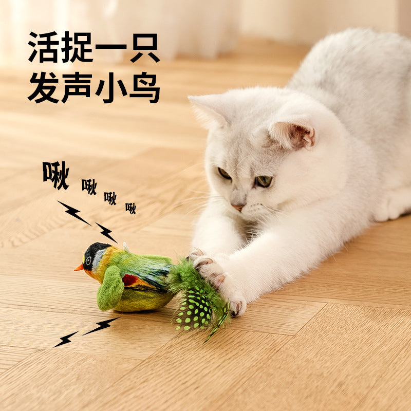 Feather Bird Sound Cat Toy