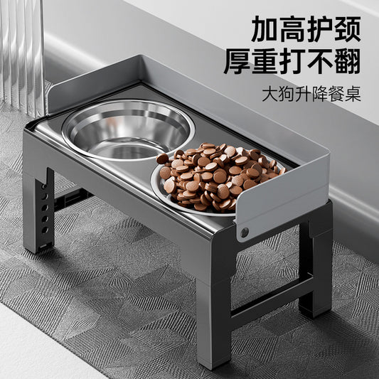 Adjustable-Height Elevated Dog Bowl