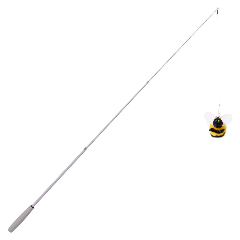 Retractable Bee Fishing-Rod Cat Toy