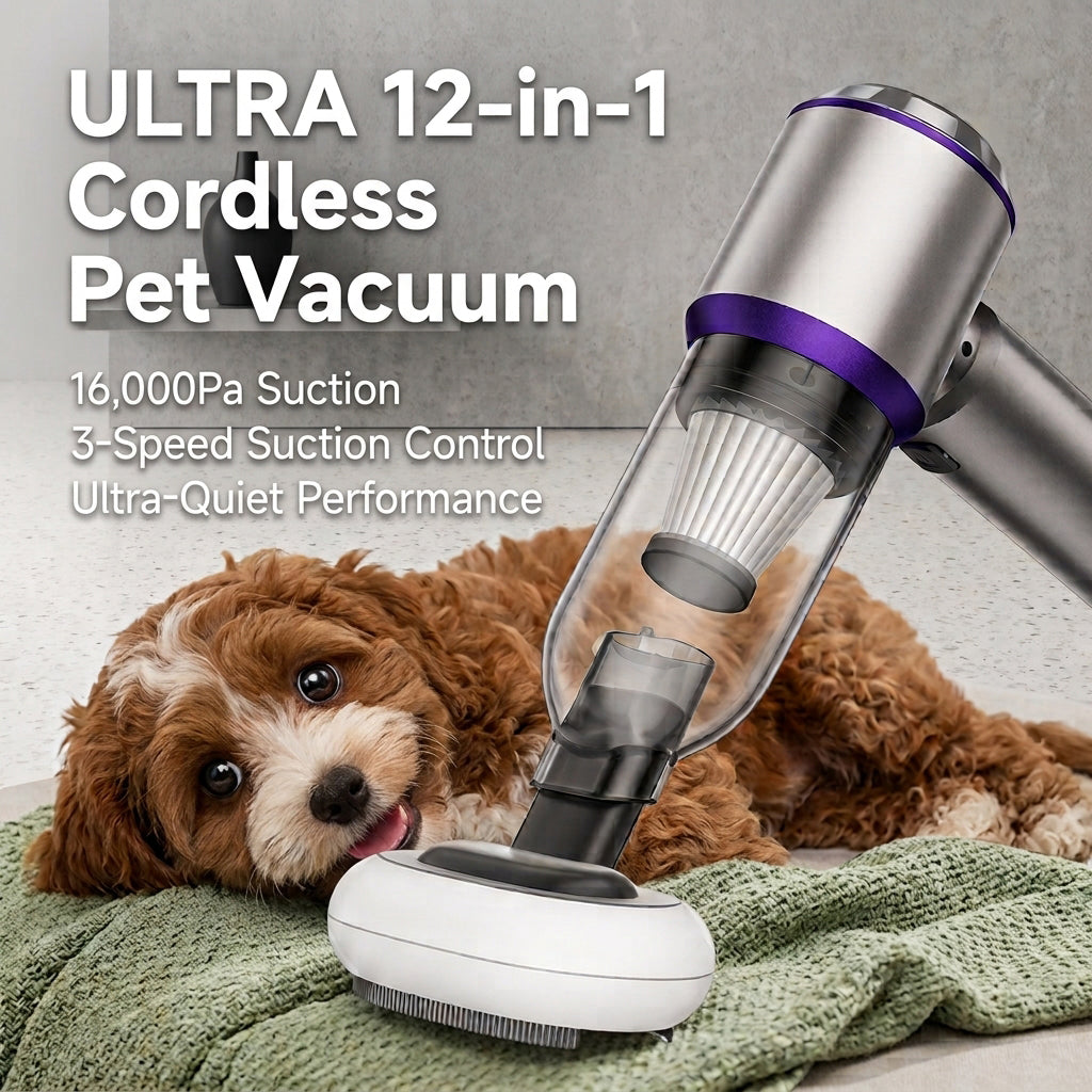 Ultra 12-in-1 Pet Grooming Vacuum & Multi-Tool System